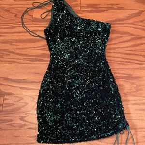 Lucy In The Sky emerald sequin dress
